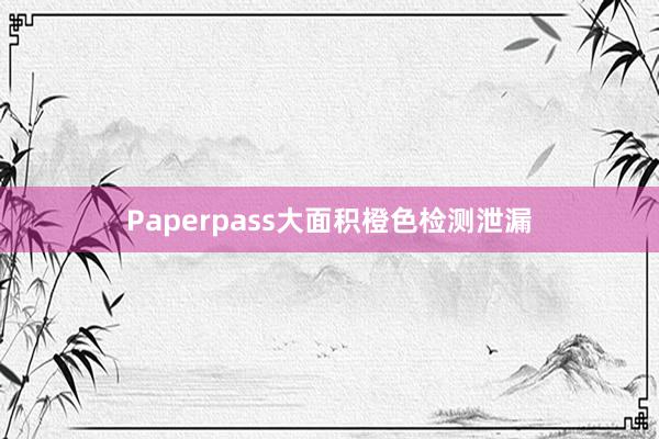 Paperpass大面积橙色检测泄漏